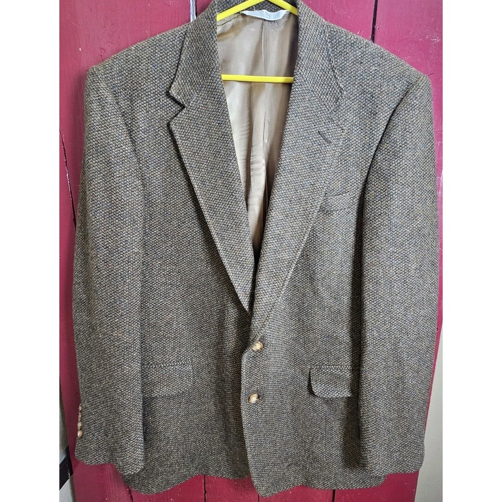 Vintage Land's End Wool/lambswool Tweed Sport‎ Coat Blazer 42L